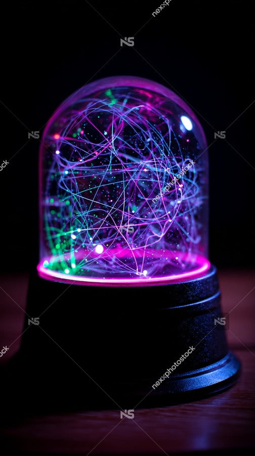 A Glowing Snowflake Lava Lamp With Purple And Blue Lights — Stock Photo