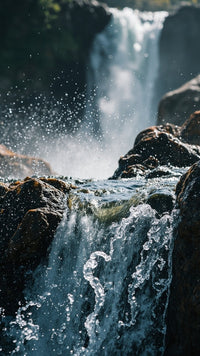 Waterfall Cascading Through A Forested Area — Stock Photo
