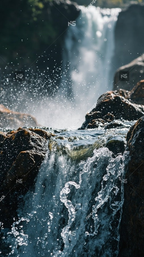 Waterfall Cascading Through A Forested Area — Stock Photo