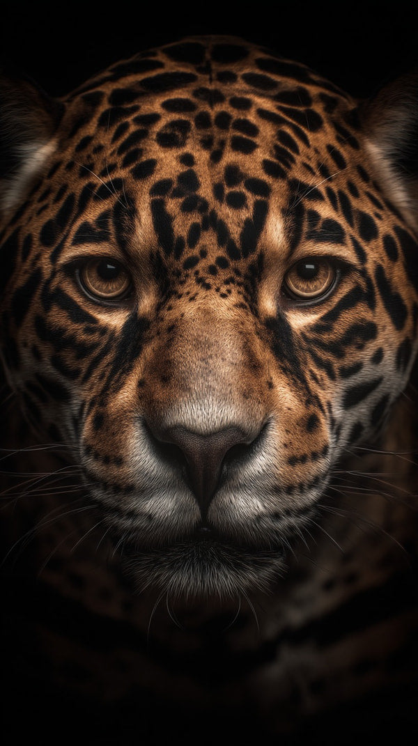 Jaguar Portrait With A Close Up View Of Its Face Showcasing Its Distinctive Spotted Pattern And Intense Gaze — Stock Photo
