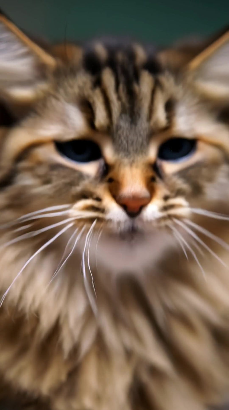 shows a close up of a cat with its mouth wide open its teeth and tongue - Stock Video