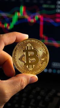 Bitcoin Coin Held By Human Hand — Stock Photo