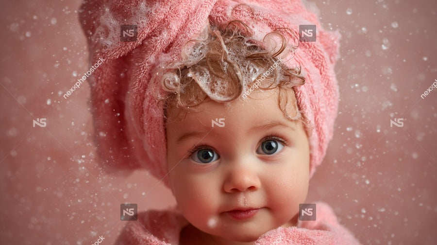 A Baby Wearing A Pink Towel — Stock Photo