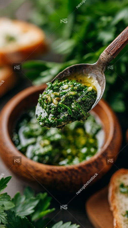 Basil Pesto In A Bowl 3 — Stock Photo