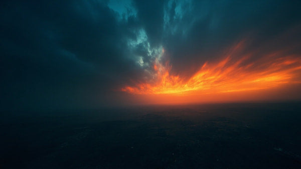 A Sunset Sky With Clouds In The Background Captured From A High Vantage Point — Stock Photo