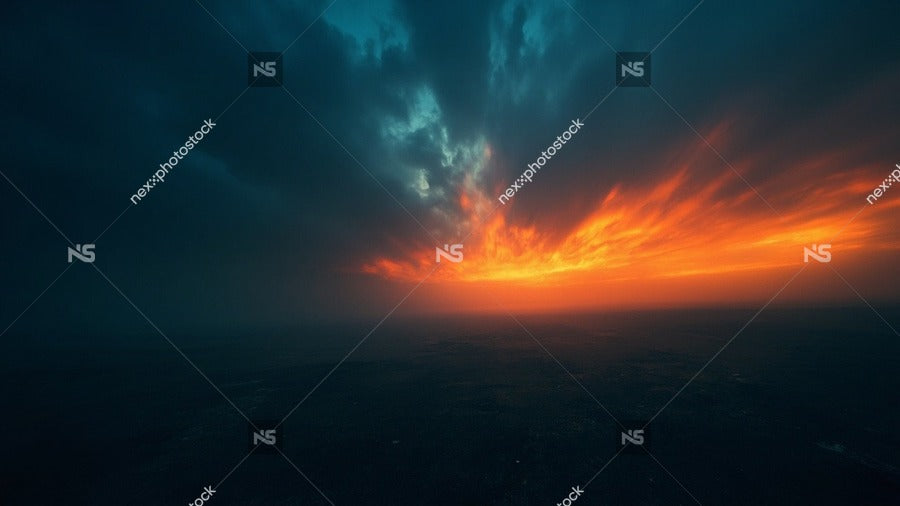 A Sunset Sky With Clouds In The Background Captured From A High Vantage Point — Stock Photo