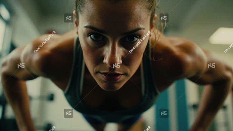 A Woman In A Gymnasium Performing An Exercise With A Barbell On Her Back — Stock Photo