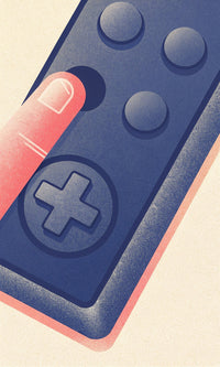 A Remote Control With A Button Prominently A Cross Shaped Symbol On Its Surface — Stock Illustration