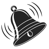Bell With A Swinging Motion Depicted In Black And White — Stock Vector
