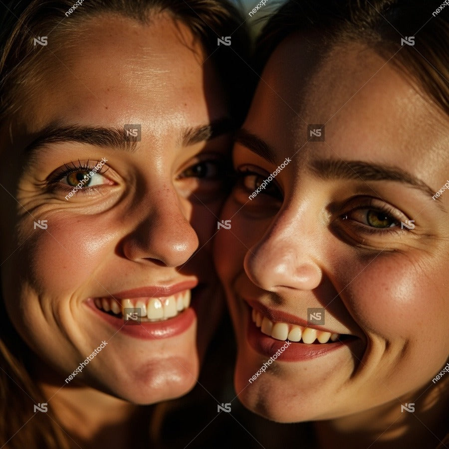 Two Young Women Posing For A Selfie Smiling And Embracing Each Other — Stock Photo