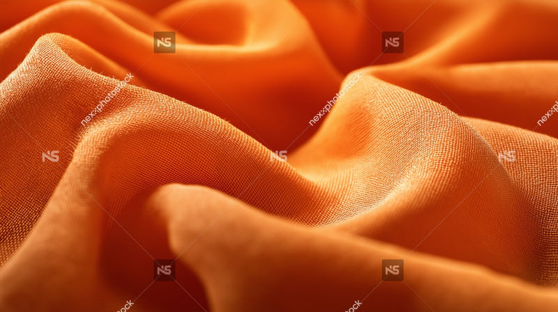 Displays A Close Up View Of An Orange Fabric With A Soft Texture A Piece Of Cloth A Material With A Wavy Pattern — Stock Photo