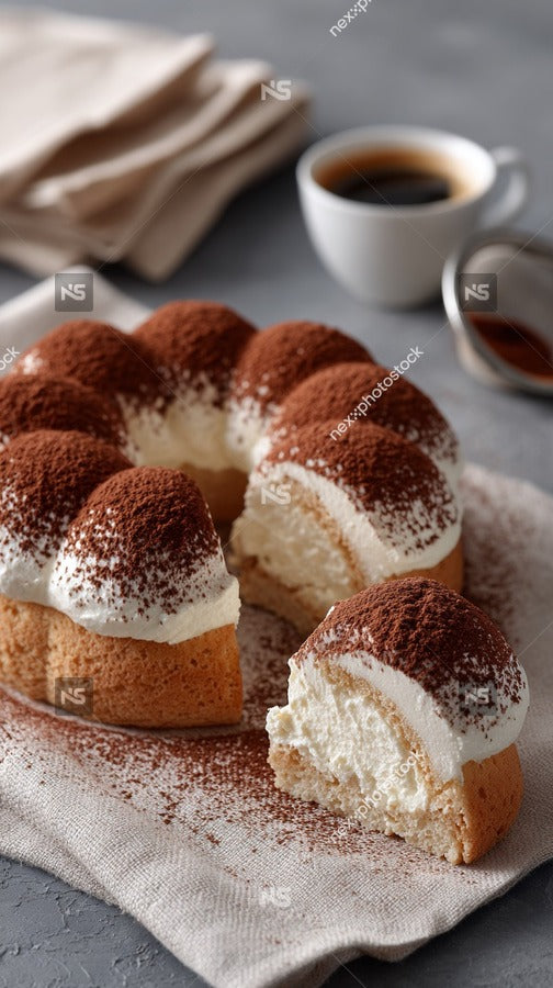 A Plate Of Cream Filled Pastries Topped With Chocolate Drizzle Placed On A Table — Stock Photo