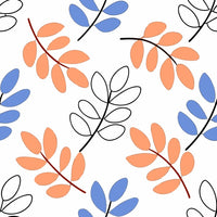 A Vibrant And Detailed Leaf Pattern A Variety Of Colors Including Red Blue Orange And Green Leaves Against A White Background — Stock Vector
