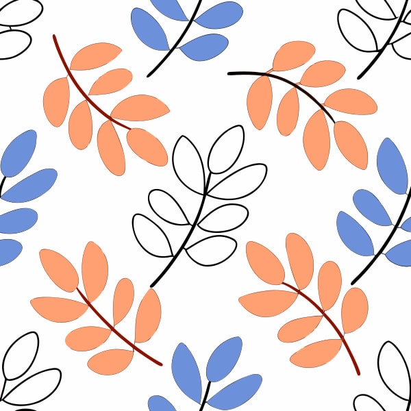 A Vibrant And Detailed Leaf Pattern A Variety Of Colors Including Red Blue Orange And Green Leaves Against A White Background — Stock Vector