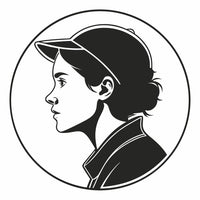 Black And White Illustration Of A Woman Wearing A Visor Depicted In A Portrait Style — Stock Vector