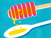 Honey Dripping From Comb — Stock Illustration