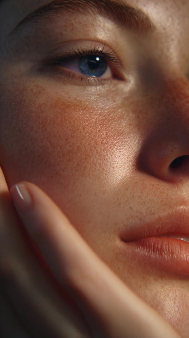 close up portrait of a woman with freckles - Stock Video