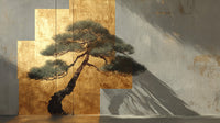 A Large Ornate Bonsai Tree Mural Painted In A Realistic Style On A Wall — Stock Photo