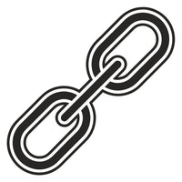 A Black And White Symbol Of A Chain Link Resembling A Paperclip A Keyring — Stock Vector