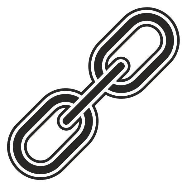 A Black And White Symbol Of A Chain Link Resembling A Paperclip A Keyring — Stock Vector