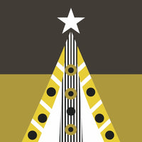 A Festive Christmas Tree Decoration With A Star On Top Set Against A Contrasting Background — Stock Vector