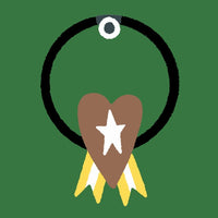 A Pendant Necklace A Heart Shaped Anise Star With A Ring Around It Set Against A Green Background — Stock Vector