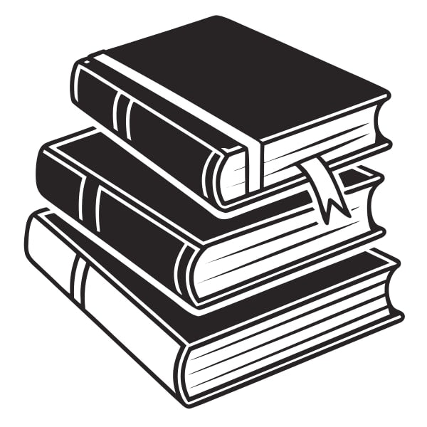 A Stack Of Books With A Ribbon Tied Around Them Presented In A Top Down View — Stock Vector