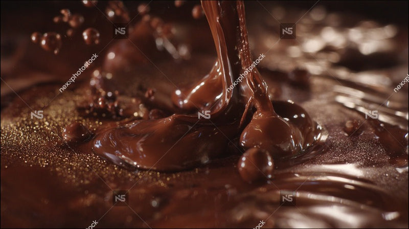 Chocolate Fountain With Flowing Chocolate And A Close Up View Of The Rich Smooth Texture Of The Melted Chocolate — Stock Photo