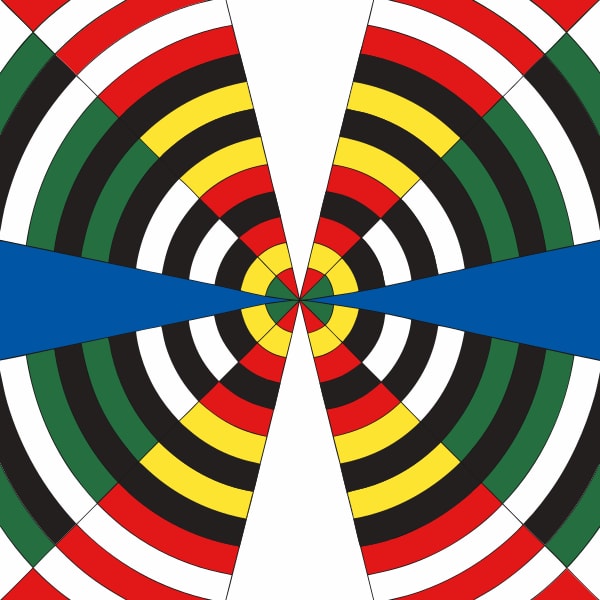 Colorful Dartboard Design With Concentric Circles And Alternating Colors Of Red Blue Green Yellow And White — Stock Vector