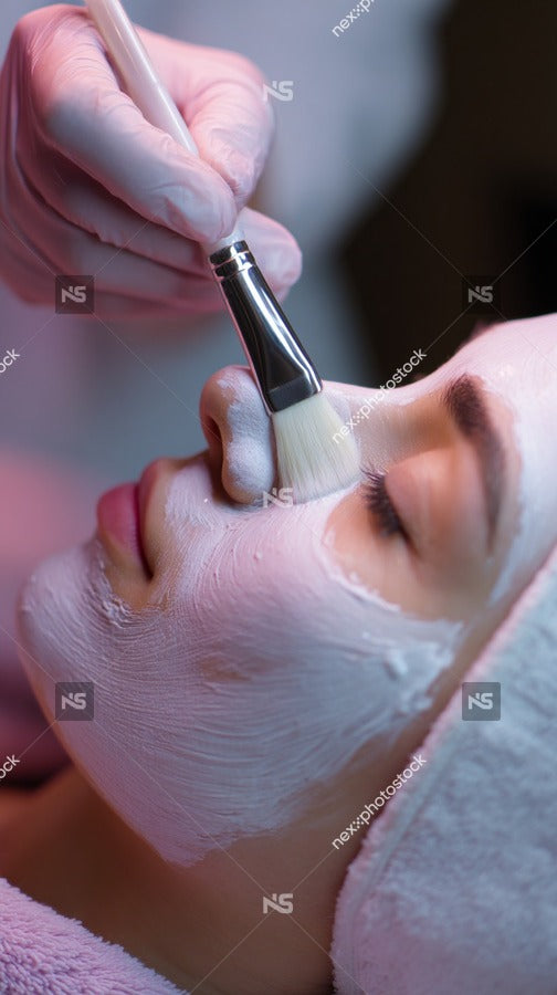 A Person Receiving A Facial Spa Treatment — Stock Photo