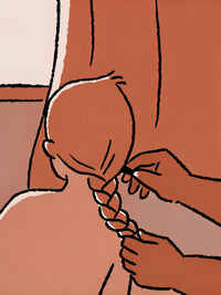 A Hair Braiding Session In Progress With A Person S Hands Skillfully Weaving Through The Strands Of Another Person S Hair — Stock Illustration