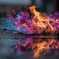 Colorful Flame With Vibrant Hues Captured In A Close Up Shot Against A Dark Background — Stock Photo