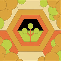 Colorful Geometric Mosaic Design With A Central Hexagon And Surrounding Circles Resembling A Stylized Flower Sunburst Pattern Set Against A Contrasting Backgrou — Stock Vector