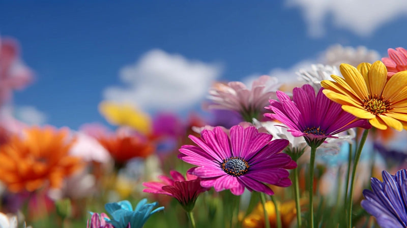 colorful wildflower field (2) - Stock Video