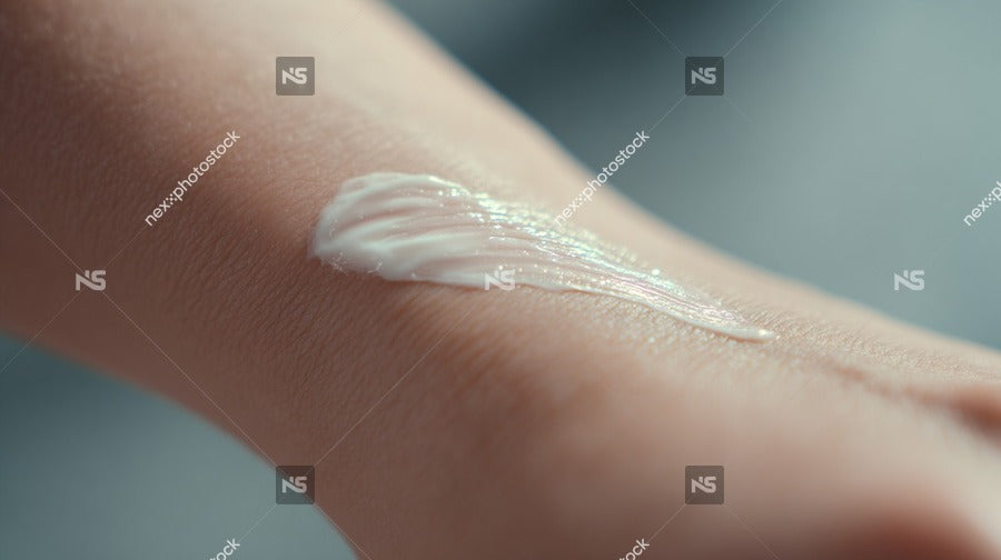 Shows A Close Up View Of A Person S Hand With A White Substance On Their Skin — Stock Photo