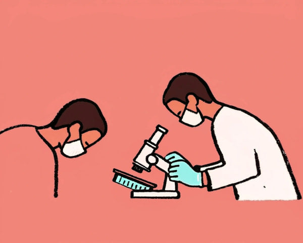 Two Scientists Working In A Laboratory — Stock Illustration