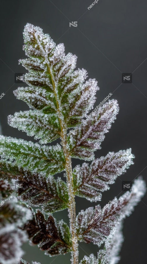 Frost Covered Fern Leaves — Stock Photo