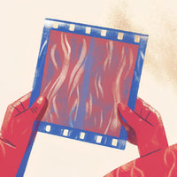 A Hand Holding A Film Roll With A Textured Surface Showcasing Its Details And Texture — Stock Illustration