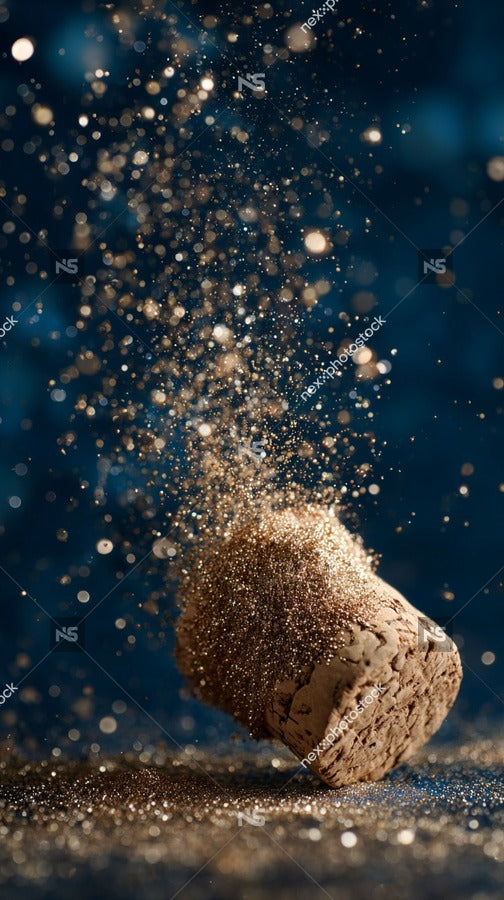 Confetti Explosion With A Focus On Sparkling Confetti Particles In Mid Air Against A Dark Background — Stock Photo