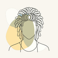 A Stylized Illustration Of A Person S Head With Braided Hair A Colorful And Abstract Design — Stock Vector