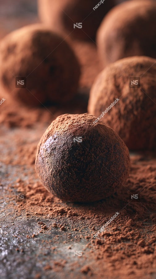 Showcases A Collection Of Truffles Each Coated In A Rich Layer Of Cocoa Powder — Stock Photo