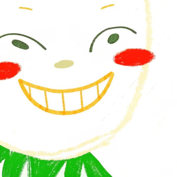 Two Cartoon Faces With Red Cheeks And Big Smiles Drawn In A Simplistic Style Against A White Background — Stock Illustration