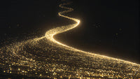 aerial view of a winding road at night with lights from cars and streetlights - Stock Video