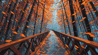 Autumn Bridge Walkway — Stock Photo