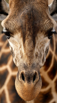 Features A Close Up Portrait Of A Giraffe With A Distinctive Pattern On Its Face And Neck — Stock Photo