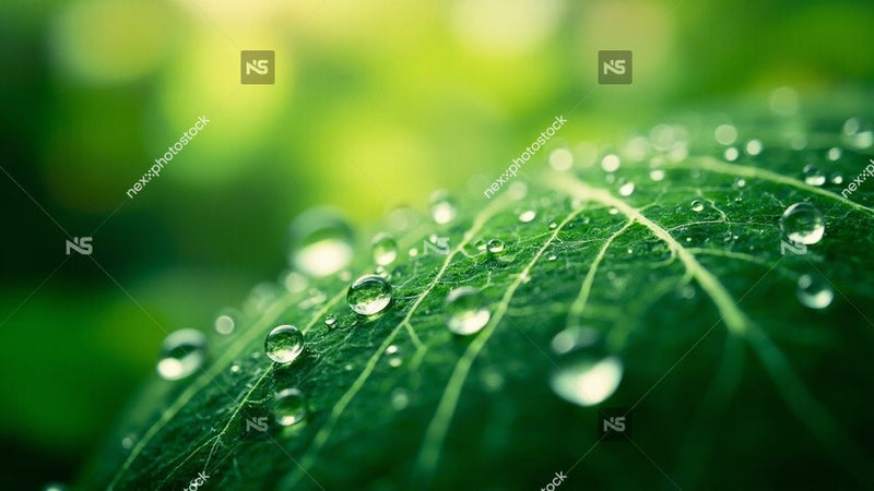 Water Droplets On A Leafy Surface — Stock Photo