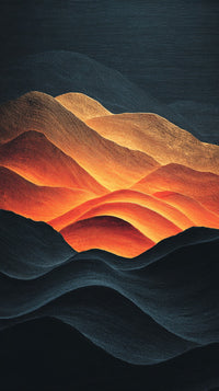A Dark Night Sky With A Mountain Range In Silhouette Illuminated By An Orange Glow From The Sunset — Stock Photo