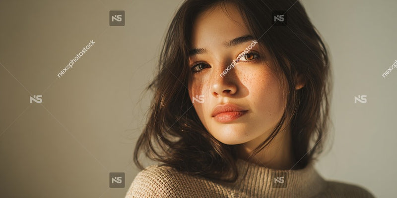 A Woman With Short Hair Is Captured In A Portrait Style Image — Stock Photo