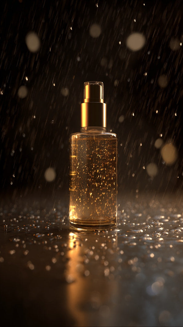 Aroma Diffuser With Essential Oils On A Table In Front Of Raindrops Set Against A Dark Background — Stock Photo
