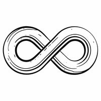 Features Two Infinity Symbols One Larger And One Smaller Both Rendered In A Simple Line Art Style With A White Background — Stock Vector
